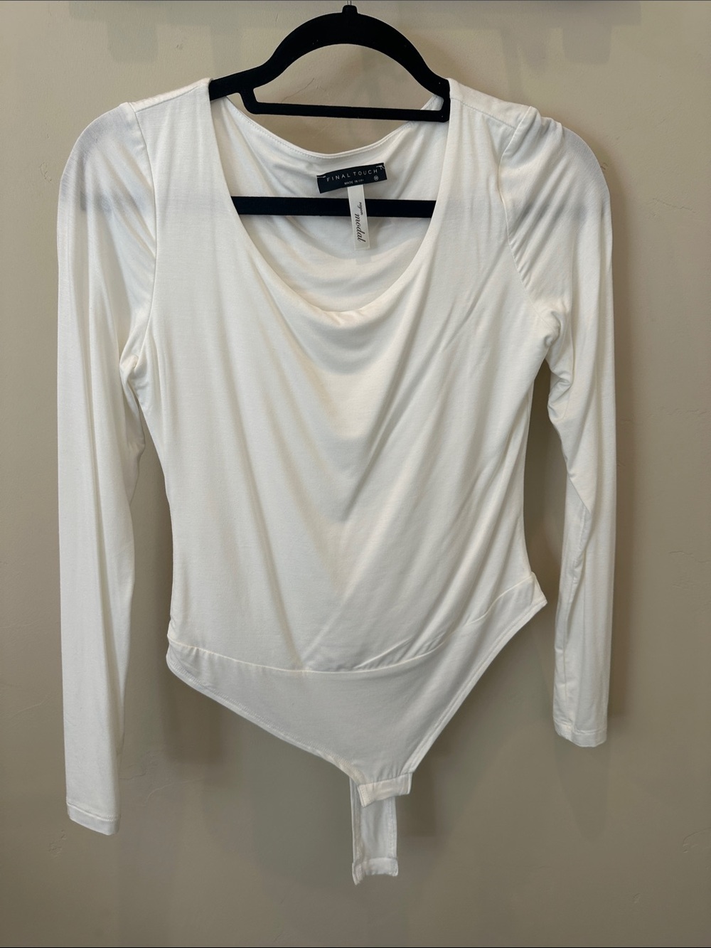 Final Touch White Long Sleeve Body Suite